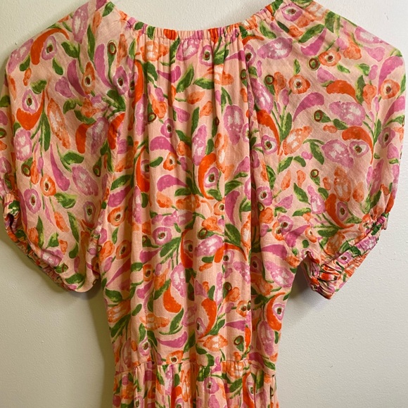 Banjanan Peach, Pink and Green Norma Midi Dress Size XS - Picture 13 of 15